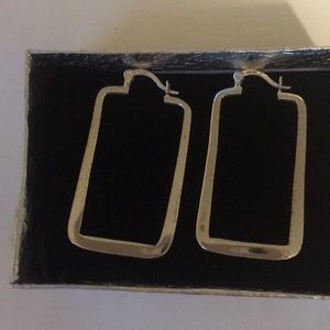 Silver squared earrings
